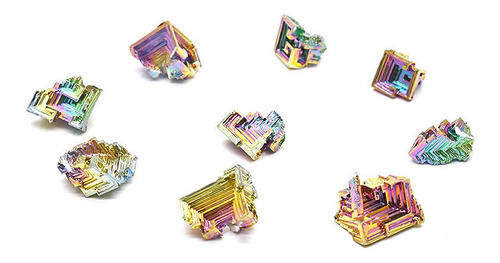 Cristal Mineral De Metal Colorido De Bismuto Natural