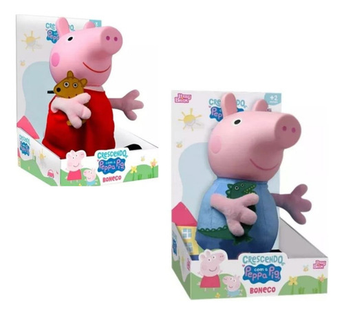 Kit Bonecos Peppa E George Pig Crecendo C/ Peppa Baby Brink