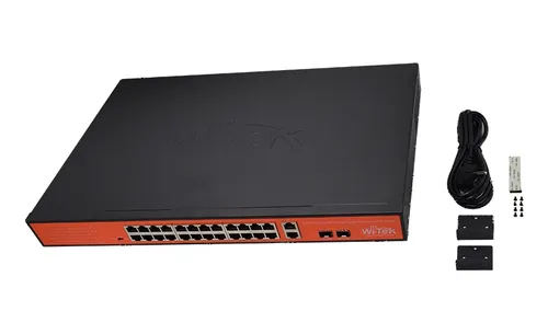 Switch 24 Poe + 2 Sfp Giga Fibra + 2 Rj45 Giga Cobre 250 Wat