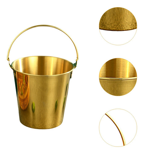 Cubo De Hielo De Metal, Cubo De Hielo De Acero Oro