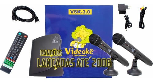 Aparelho Karaokê Videokê Vsk3.0 C/2.933 Canções Na Memória 