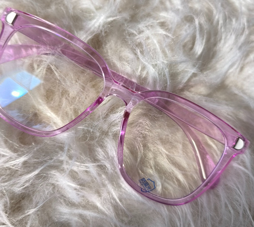 Lentes De Descanso Acrílico Grandes Con Blue Ligth Blocking Lila