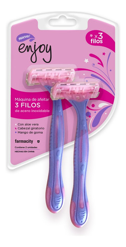 Máquina de Afeitar Enjoy Mujer 3 Filos x 2 U