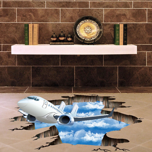 Calcomanías Murales Removibles Para Piso 3d Stream, Vinilo K