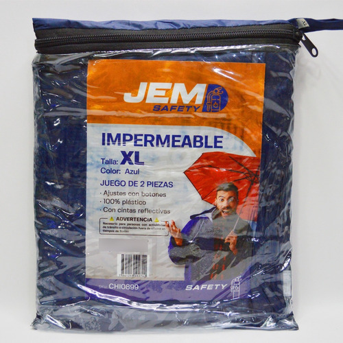 Impermeable Terno Jem 2pzs Azul