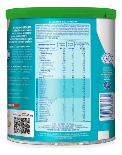 Nan Optimal Pro 4 Proteína Optimizada Niños De 2 Años 800g N/a