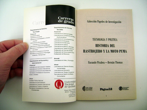 Historia Del Rastrojero Y La Moto Puma Pagina 12 Papel Boedo (Usado)