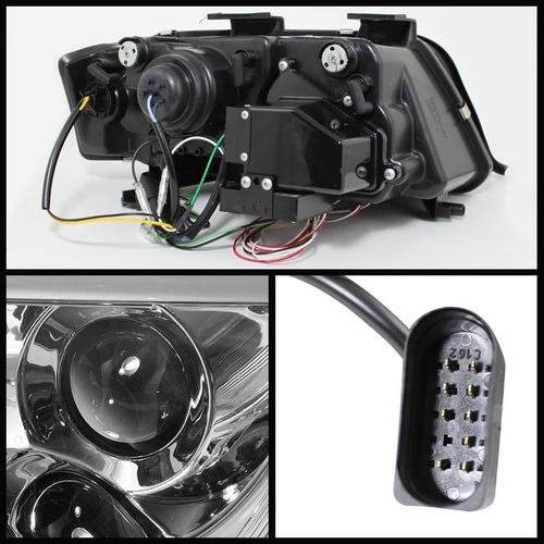 Farol Audi A6 1997 1998 1999 2000 01 02 2004 Drl Led Cromado