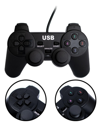 Controle Joystick Usb Games Retro Computador Ps2 Raspberry