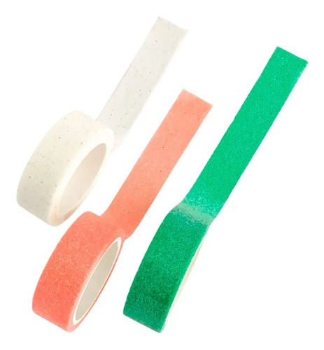 Fita Adesiva Washi Tape Glossy Glitter Brw C/3 Unidades 3m