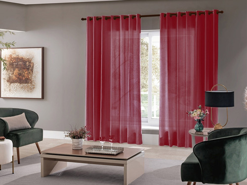 Cortina Para Janela Barcelona 3,00x 2,50 Admirare Cor Vermelho