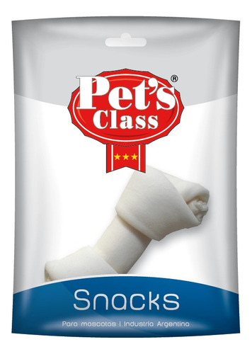 Hueso De Cuero Vacuno Para Perro Mediano Pet's Class Color Blanco