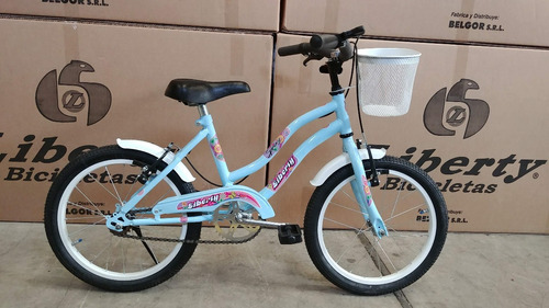 Bicicleta R16 Playera Nena Infantil Liberty Con Canasto 