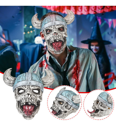 Fan Máscara De Látex Fea Para Halloween Diseño De Calavera 