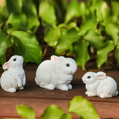 3 Figuritas De Conejo Adorables, Estatua De Conejo