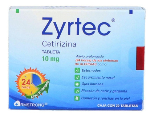 Zyrtec 10 Mg Caja Con 20 Tabletas