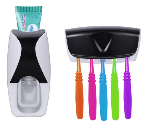 Dispensador Automatico Pasta Dental + Porta Cepillo Dientes