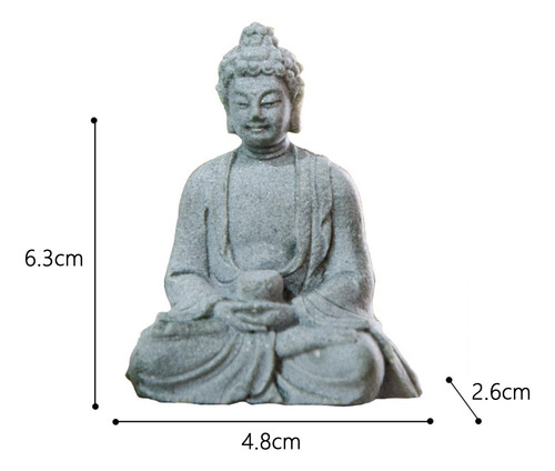 4 Estatua De Buda De Resina Figurita Coleccionable Escultura