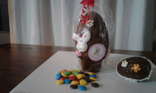 Huevo De Pascua N°12 (200 Grs) C/detalle Conejito, Florcita