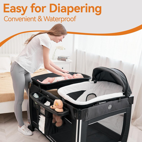 Cuna Corral Para Bebé Con Moisés Pamo Babe 4 En 1 Plegable