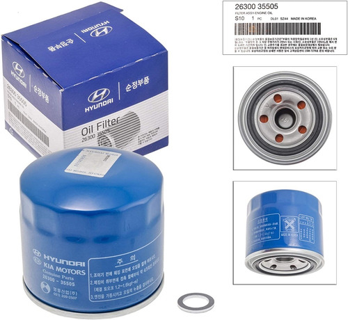 Imagen 1 de 3 de Filtro Aceite Hyundai Original Creta/tucson/sonata/terracan