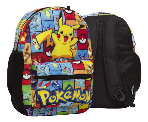 Mochila Escolar Infantil Menino De Costas Estampa Pokémon