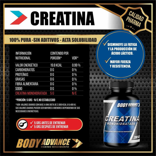 Pack Volumen. Whey Protein 3 Kg ( Proteína Pura ) + Bcaa 120 Comprimidos + Creatina 200 Gr. Body Advance