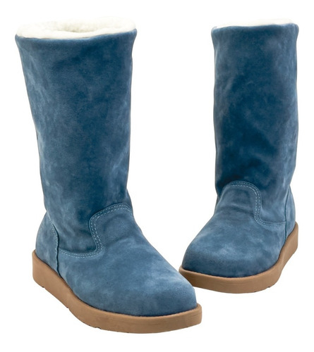 Imagem 3 de 5 de Bota Feminina Para Neve Azul Tiffany Forrada C/ Lã Quentinha