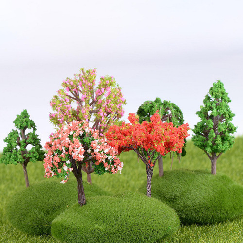 10 Piezas Modelo De Paisajes De Tren Accesorios De Árboles
