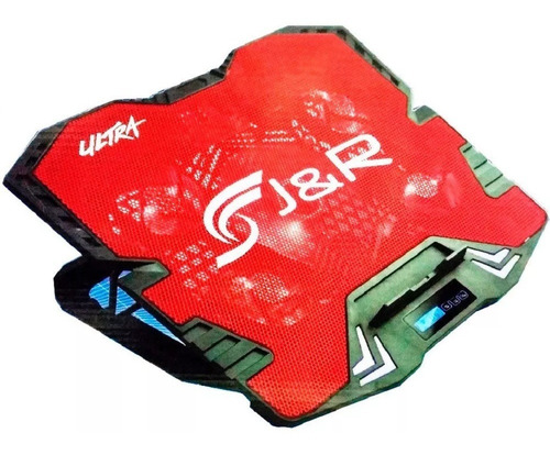 Imagen 8 de 10 de Base Refrigerante Portátil 5 Ventiladores Reclinable Led Usb