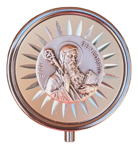 Teca Porta Hostia San Benito Zamak Italiana Relieve