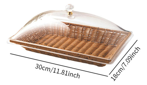 Cesta De Pan Tejida De Ratán Sintético Con 30 Cm X 18 Cm