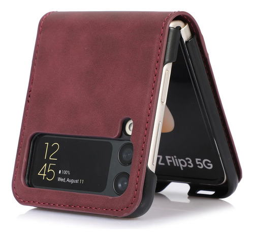 Funda Delgada De Cuero De Lujo For Samsung Galaxy Z Flip 6