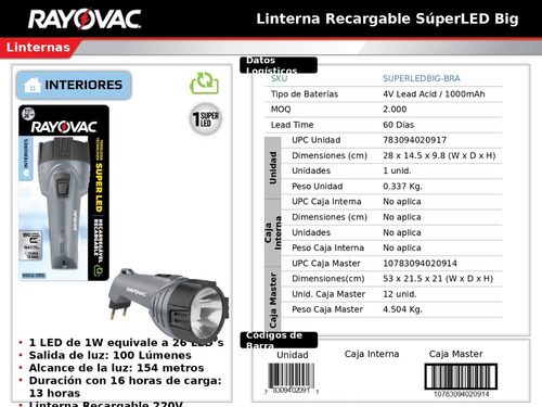 Imagem 5 de 6 de 02 Lanternas Interiores Super Led Big Rayovac