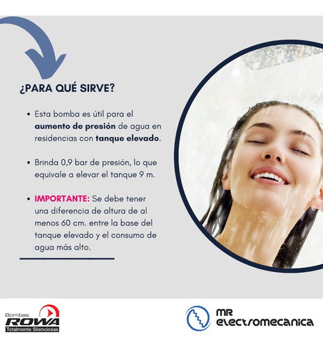Imagen 2 de 10 de Bomba Presurizadora Agua Caliente 2 Baños - Rowa Mini 9 Rw9
