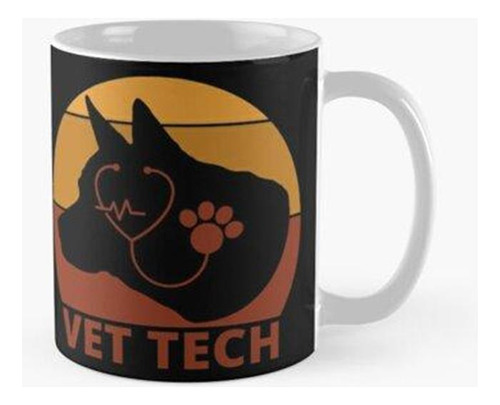 Taza Vet Tech-retro Sunset Técnico Veterinario Calidad Premi