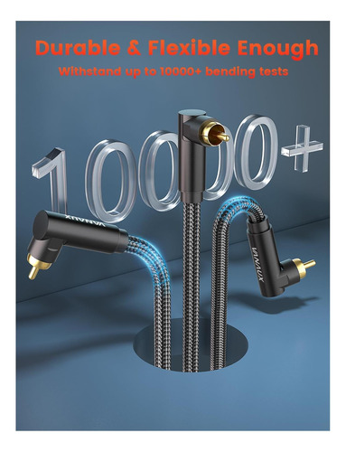 Vanaux 90 Grados Rca Cable 10feet, Cable De Subwoofer Cable