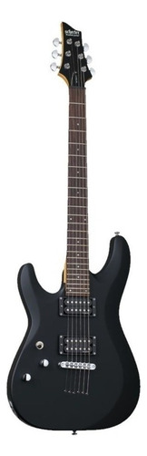 Guitarra eléctrica para zurdo Schecter C-6 Deluxe de tilo satin black satin con diapasón de palo de rosa