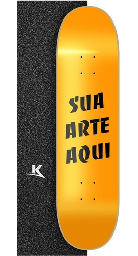 Imagem 1 de 1 de Shape Skate Marfim Personalizado + Lixa Kick