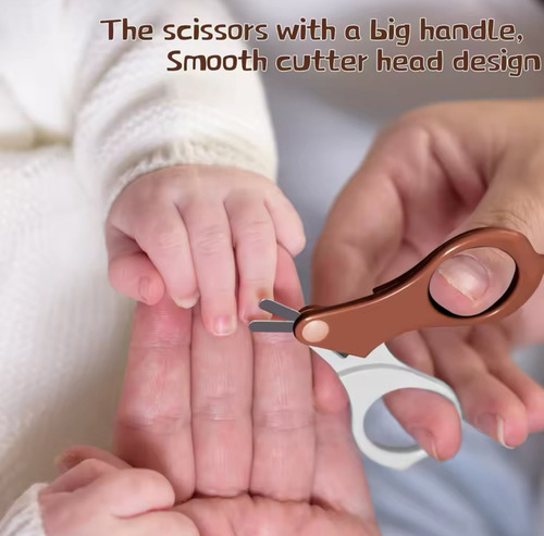 Kit 4pz Higiene Cuidado Uñas Bebé Cortauñas Marrón