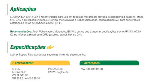 Óleo Lubrax Supera Flex 5w30 Sintético - 1l Caixa C/ 12un