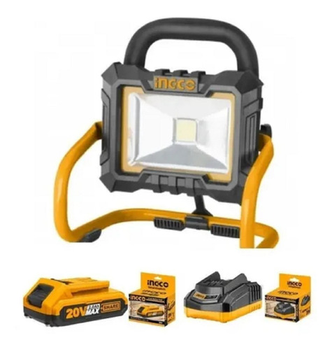 Farol Foco Led 20w Portatil C/bat. + Cargador 20v Ingco. Tyt