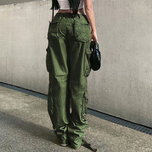 Pantalón De Mujer Color Holgado Y Cómodo De Algodón Casual 7