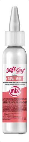 Corante Alimentício Soft Gel Coral Neon 25g  Mix