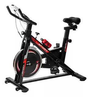 Bicicleta Estática Spinning Semi Profesional V10 Kg - Negro