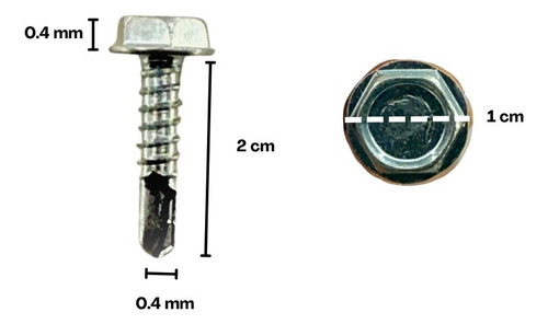 500 Pz Pija Hexagonal Punta De Broca Galvanizada - 10 X 3/4