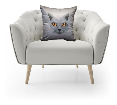 Imagen 5 de 5 de Cojín Decorativo Gatito Gris Lovely Rita