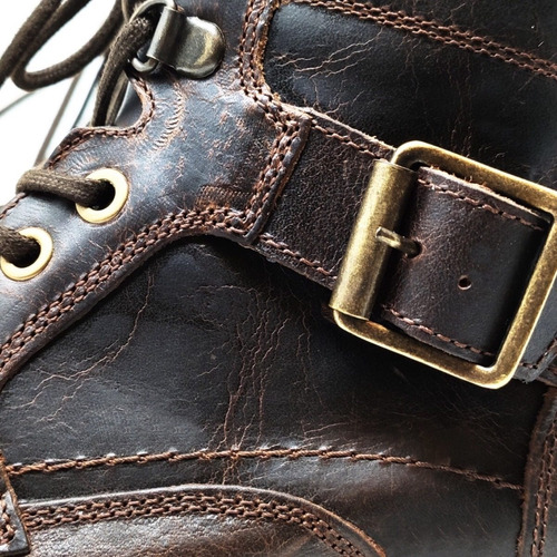 Imagen 10 de 10 de Bota Para Caballero Cintas Y Hebillas Piel Vacuno Premium