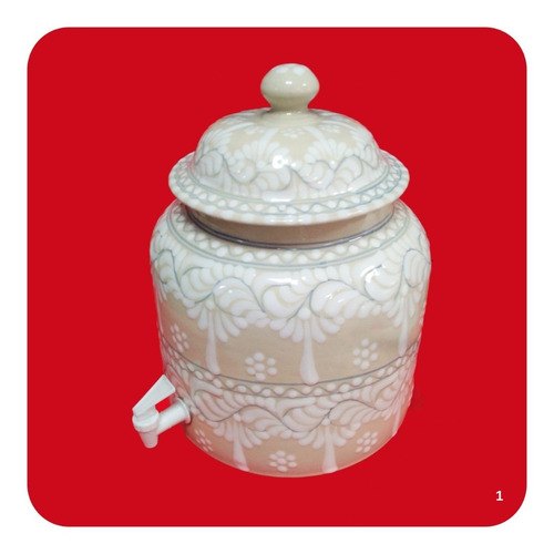Imagen 3 de 3 de Portagarrafón Estilo Barroco Talavera Poblana Beige M1 Prt