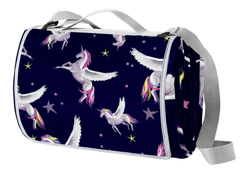 Manta Picnic Color Morado Unicornio Brillante Para Niño 57 X